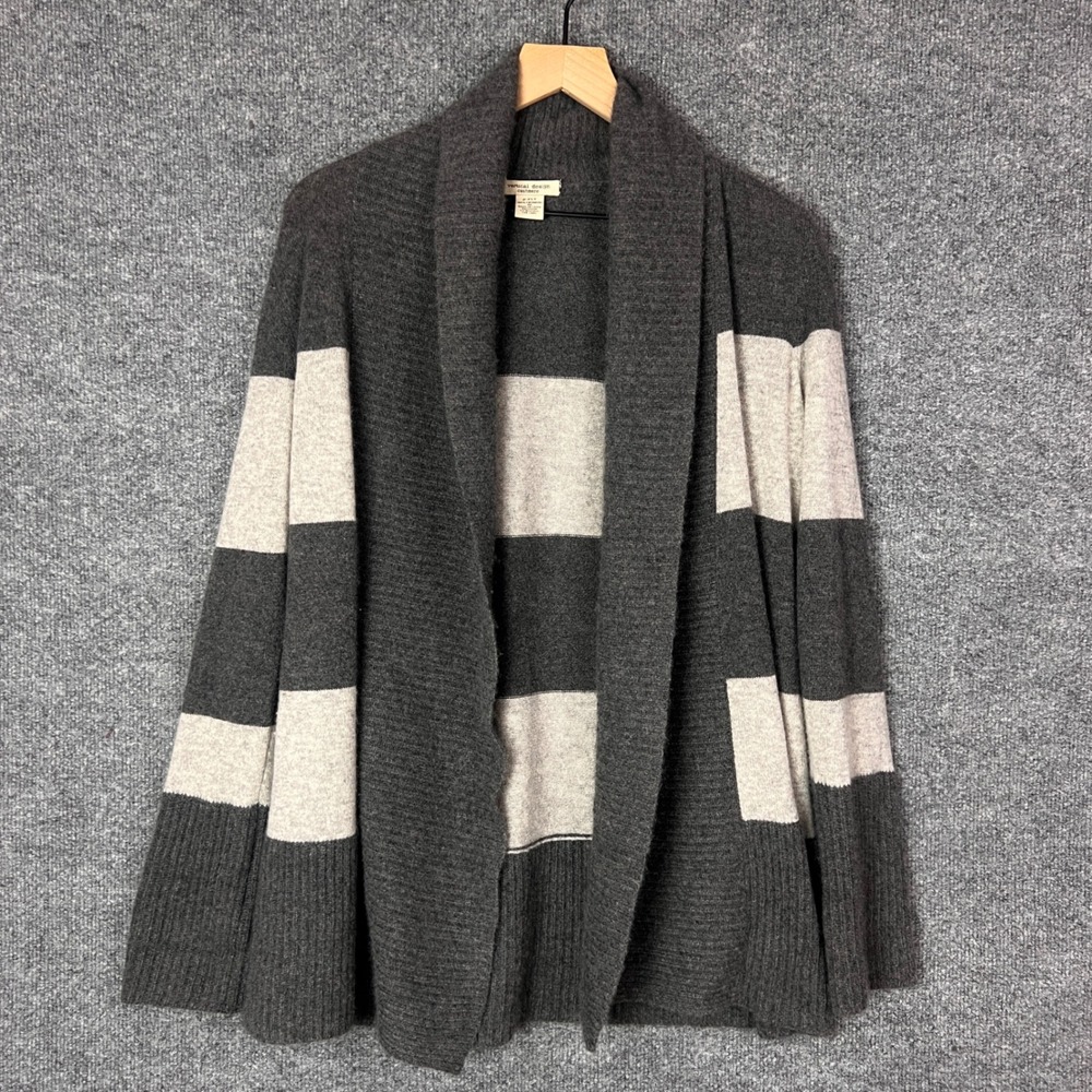 Vertical Design Cashmere Striped Shawl Collar Cardigan Sweater‎ Women's Medium